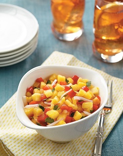 Pineapple, lime and red pepper relish