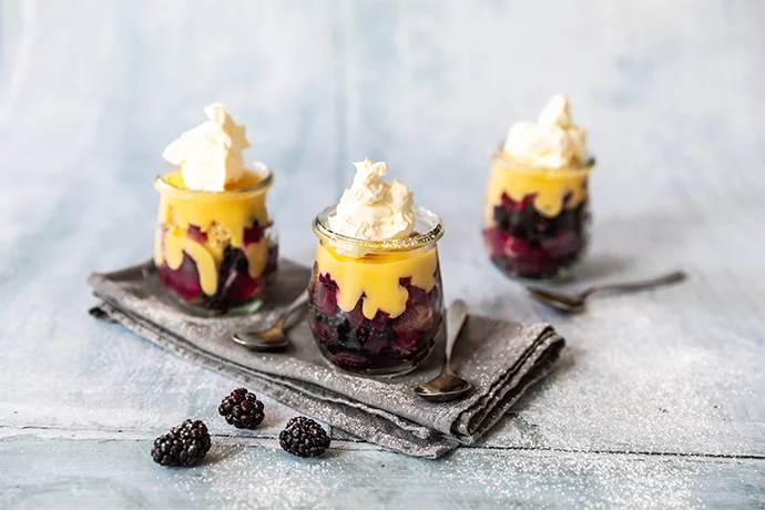 Winter Trifle with Blackberries