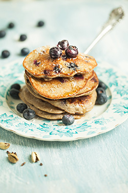 Blueberry, Banana and Cardamom Pancakes